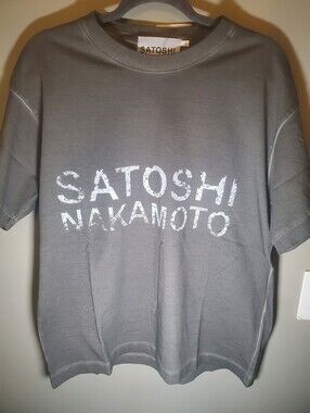 Othr Satoshi Nakamoto Distressed Print Tee - Gray